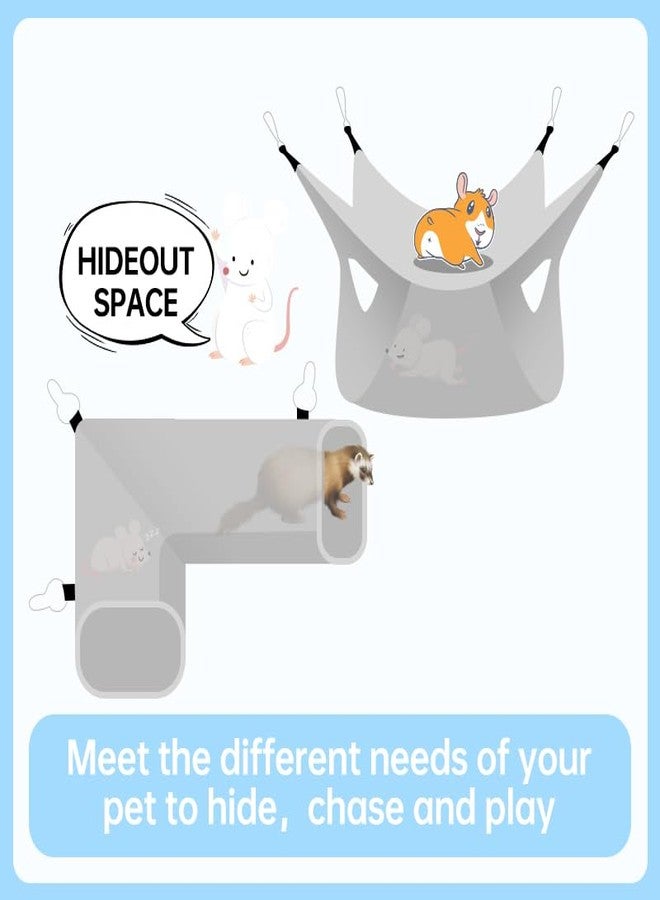 EAEDMY Guinea Pig Rat Tunnel Ferret Hammock, Small Animal Corner Tunnel & Tubes & Bed for Hedgehog Piggy Chinchilla Hideout Toys and Cage Accessories (1. Tunnel) - Image 3
