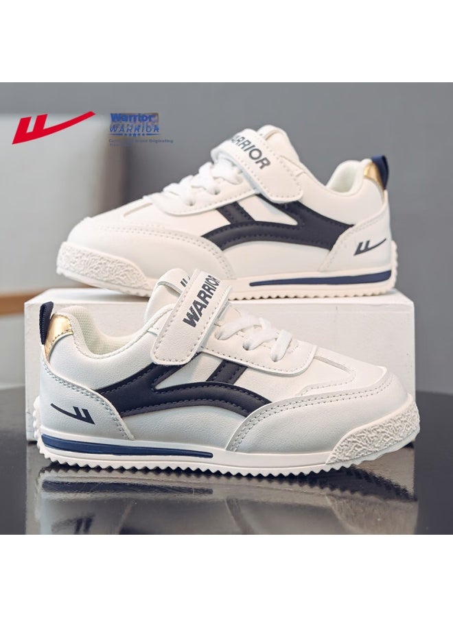 Warrior Boys' Casual Shoes Spring/autumn Soft Lightweight Children's Sports Shoes Wz-1076 Beige/blue Size 36 - Image 1