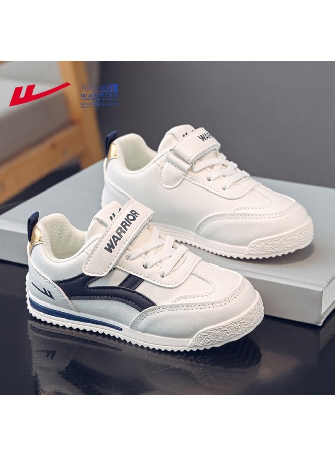 Warrior Boys' Casual Shoes Spring/autumn Soft Lightweight Children's Sports Shoes Wz-1076 Beige/blue Size 36 - Image 3