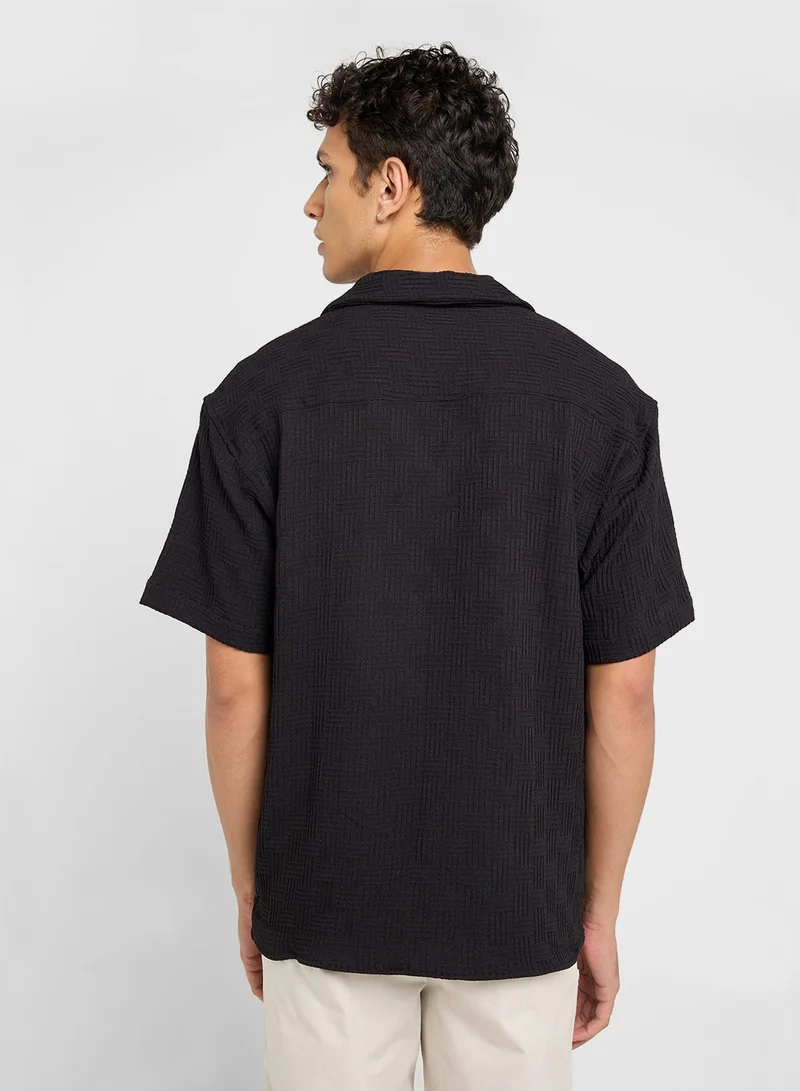 JACK & JONES Solid Regular Fit Half Sleeve Shirt