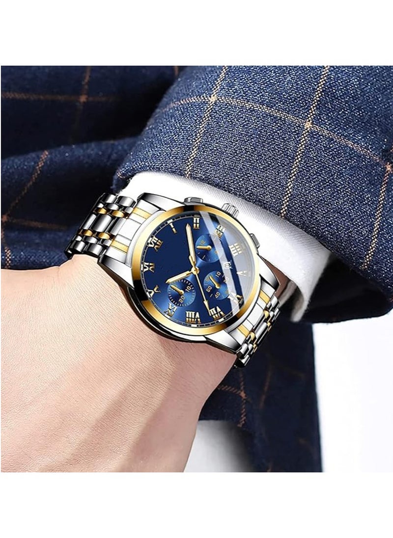 Beauenty - Men's Wrist Watch, Waterproof LuxuryWatches, Business Tourbillon Automatic Mechanical Watch Stainless Steel Calendar Luminous Pointer Waterproof Multifunction Wrist Watch. - Image 1