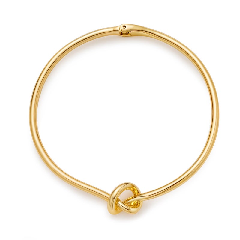 WOWORAMA Chunky Gold Choker Necklace for Women Love Knot Choker Collar Necklaces Trendy Open Cuff Metal Necklace Chunky Statement Necklaces Jewelry - Image 1