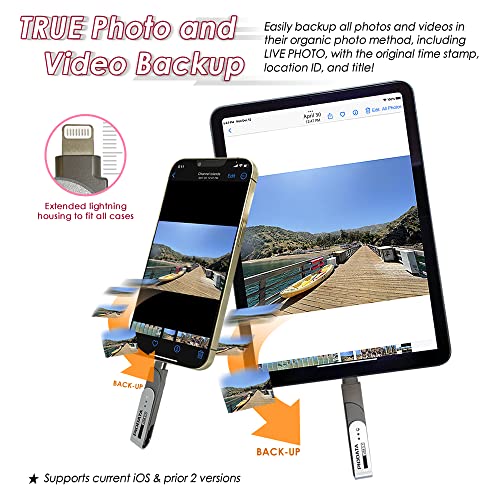 PioData iXflash 1 TB MFi Certified Lightning & USB Type C Flash Pen Drive for iPhone/iPad/Mac/PC External Storage Memory Photo Stick - Image 4