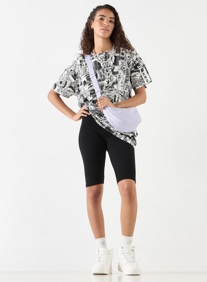 SP Characters All-Over Star Wars Print Longline T-shirt with Short Sleeves - Image 2