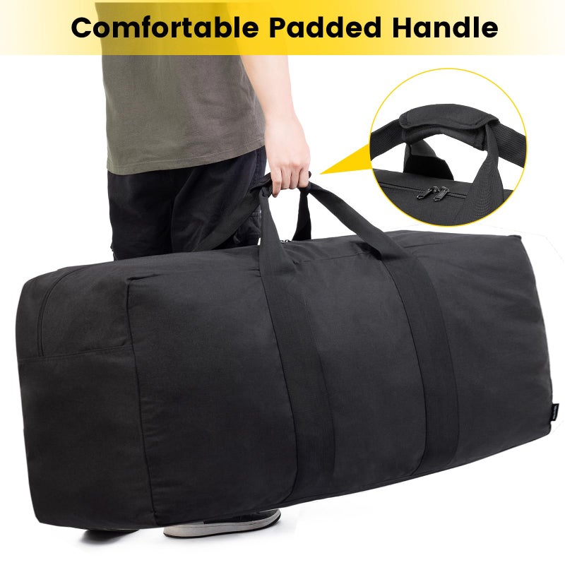 Vorspack Extra Large Duffle Bag for Travel - 200L Duffel Bag for Men Gear Bag for Storage Foldable Weekender Bag for Overnight Camping - Black - Image 5