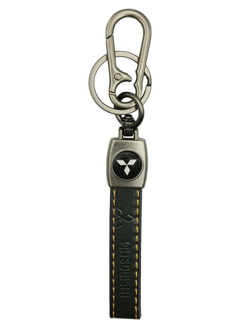 Mitsubishi Super Finish Metal Ring Car Key Chain PU Leather Strap Keychain Home Key Chain Car Keychain MITSUBISHI - 1Pcs  - Image 2