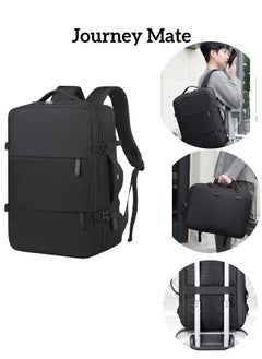 Journey Mate Classic Travel Laptop Backpack, School Bag with USB Charging Port and Laptop Compartment for Men and Women,Black  - Image 1