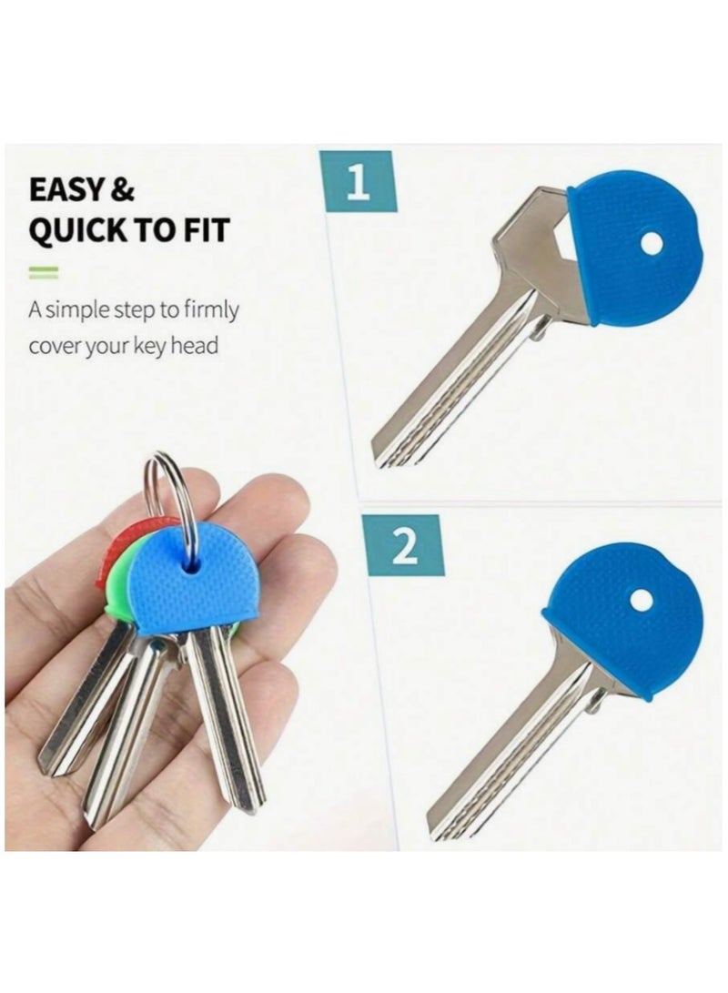 ‏Colored Key Covers, Set of 26 Key Identification Covers, Flexible Rubber Key Cover, Key Protector, Key Silencer, Multi-Purpose and Multi-Colored Key Cover - Image 5