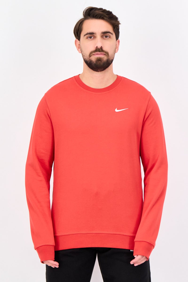 Nike Men Sportswear Fit Long Sleeve Outdoor Sweatshirt, Red - Image 1