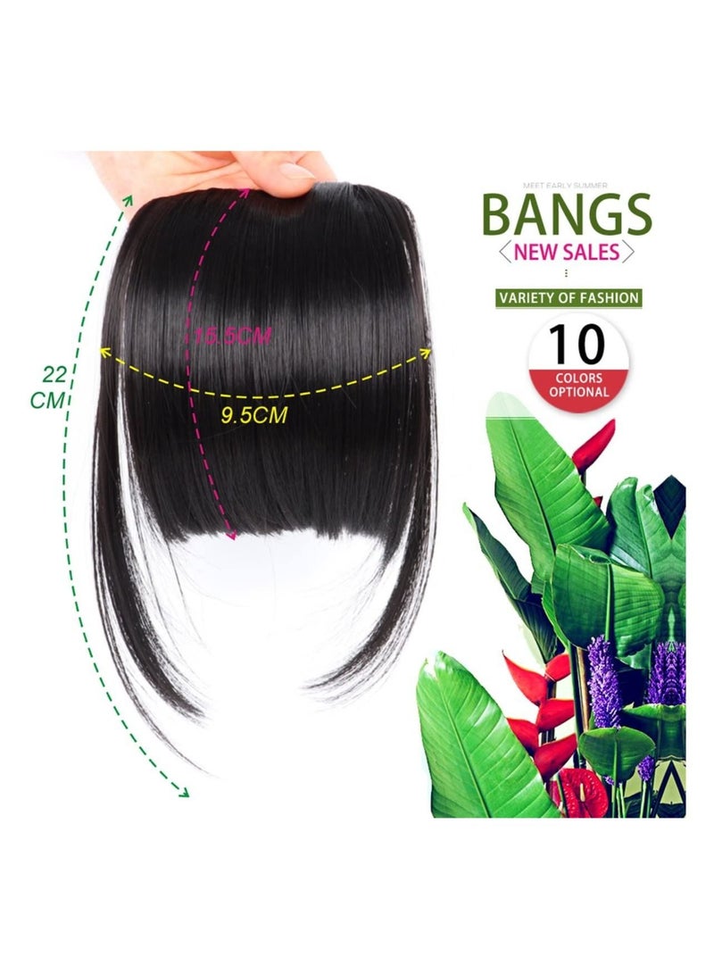 Estelle Clip on Bangs Fringe Hair Extensions 15cm Short Straight Clips in Hair Bang False Flat Hairpiece Two Side Darkest Brown - Image 4