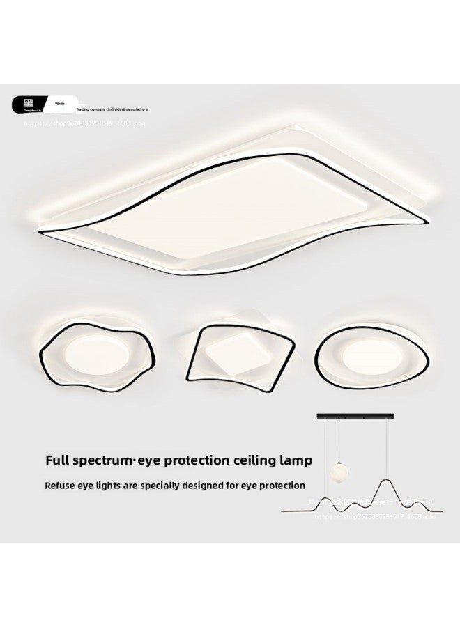Loquat Full Spectrum Eye Protection Living Room Main Light Modern Simple Atmosphere Minimalist Headlight Zhongshan Lamps Ceiling Light 2024 New-Color:Black And White Model - Full Spectrum Ra*/.97 - Round 4 - Image 5
