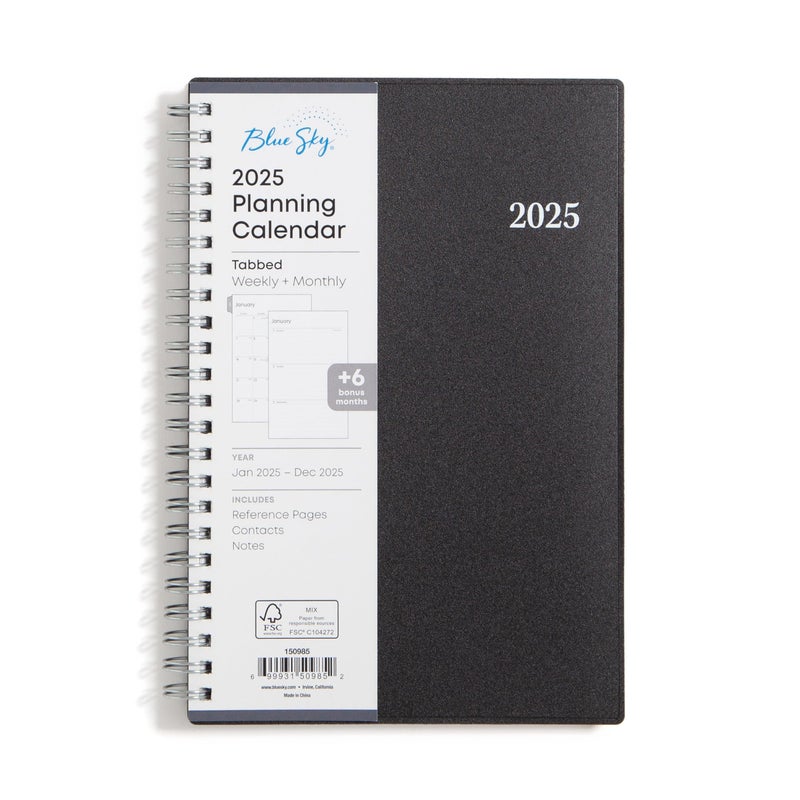 Blue Sky 2025 Weekly and Monthly Planner Calendar, Includes January 2025 - December 2025, 5" x 8", Flexible Cover, Laminated Tabs, Wirebound, Enterprise - Image 1