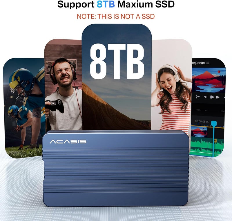 FREEGENE غلاف ACASIS 40Gbps M.2 NVMe SSD، TBU 405 لأجهزة M1 M2 Pro/Max، متوافق مع USB4/USB3.2/3.1/3.0/2.0، يدعم غلاف M.2 مقاسات 2280/2260/2242/2230 (TBU405) - Image 4