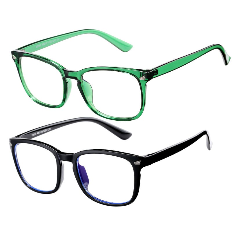 AZorb 2Pack Blue Light Blocking Glasses for Kids TR90 Unbreakable Computer Screen Glasses for Boys & Girls - 2 Pack(Black+Green) - Image 5