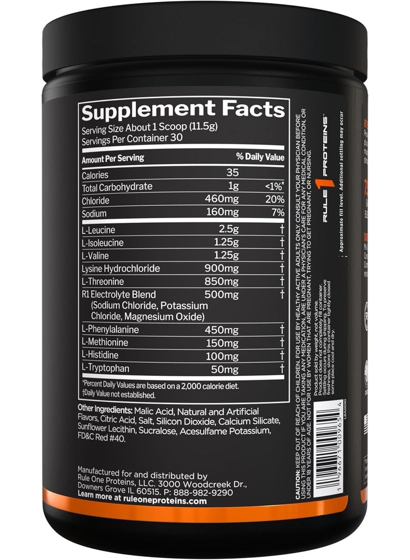 Rule1 Essential Amino 9 Powder Sour Watermelon – 9 EAAs with 5g BCAAs & Electrolytes – Stimulant Free Amino Drink – 30 Servings - Image 2