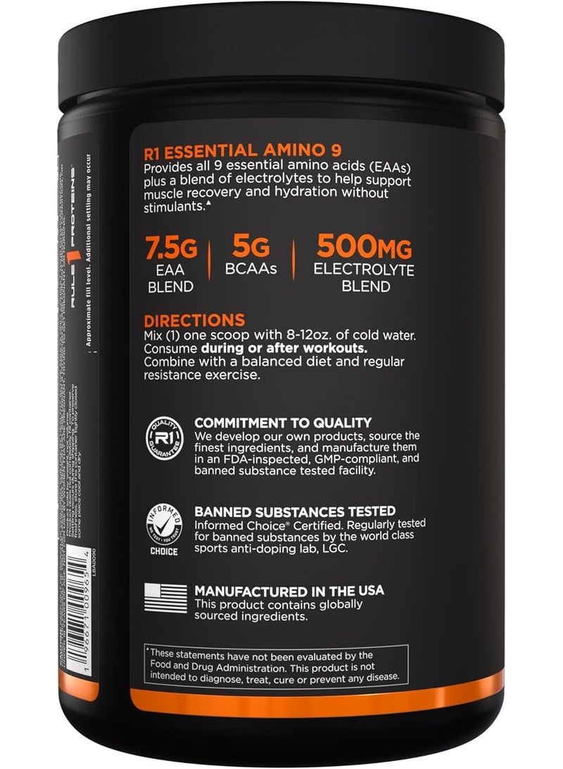 Rule1 Essential Amino 9 Powder Sour Watermelon – 9 EAAs with 5g BCAAs & Electrolytes – Stimulant Free Amino Drink – 30 Servings - Image 3