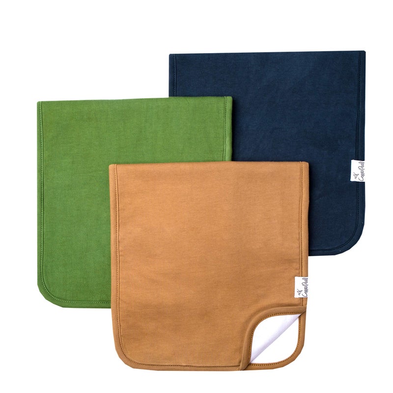 Copper Pearl Premium Baby Burp Cloths 3Pack Large Cotton Burp Cloths Extra Soft Spit Up Rags with 3 Absorbent Layers Perfect for Baby Boy and Baby Girl Gifts 21 x 10 Size Ridge Set