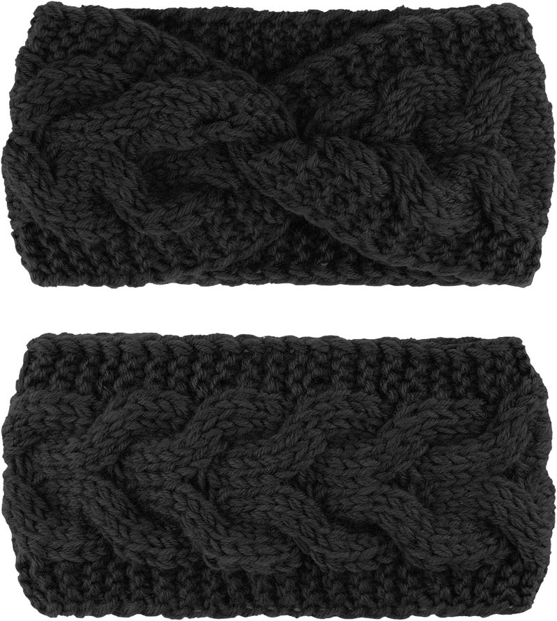 DRESHOW Winter Knit Chunky Headbands for Women Crochet Turban Knitted Ear Warmer Head Wrap Winter Accessories 4 Pack - Image 4
