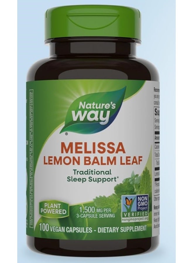 Nature's Way Melissa Lemon Balm 100 Vegan Capsules - Image 1