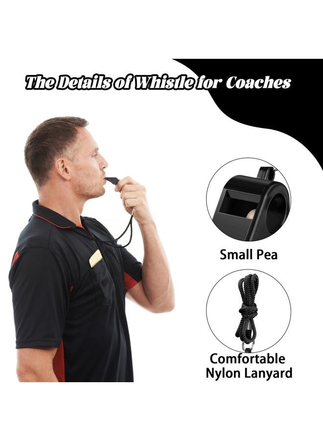 Retainbre 48 Pcs Coach Whistle with Lanyard Lifeguard Whistles Bulk Plastic Sports Loud Referee Whistle for Adults Emergency Teachers Training (Black) - Image 3