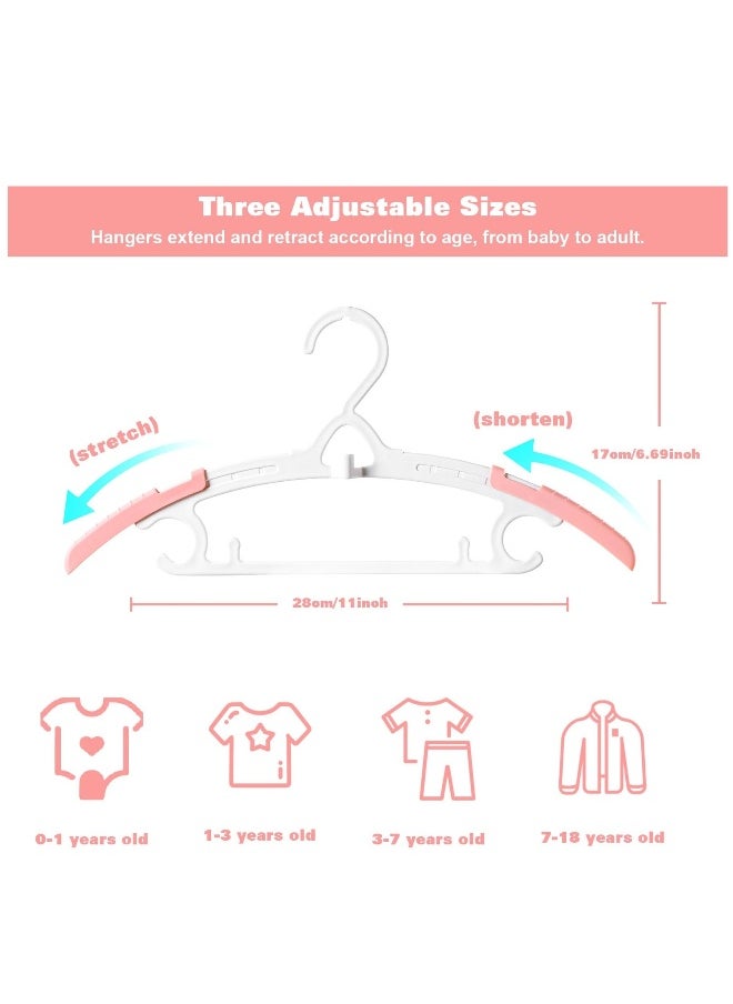 Generic Adjustable Toddler Hangers 12 Pack Heavy Duty Plastic Non-Slip Clothes Hangers for Kids and Adults in Rainbow Colors  - Image 3
