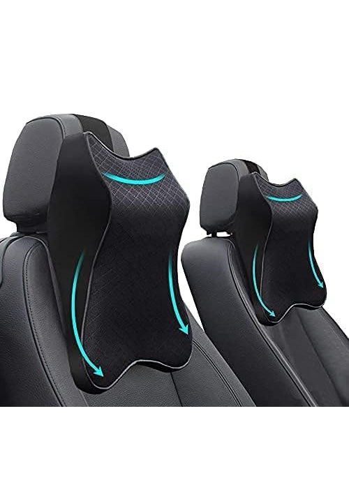 HATANU HATANU Memory Foam Car Head RestNeck Protector Comfortable Car Head Rest Seat Pillow for Relieve Neck Pain Help Relieve Neck Pain Improve Pack of 2  - Image 1