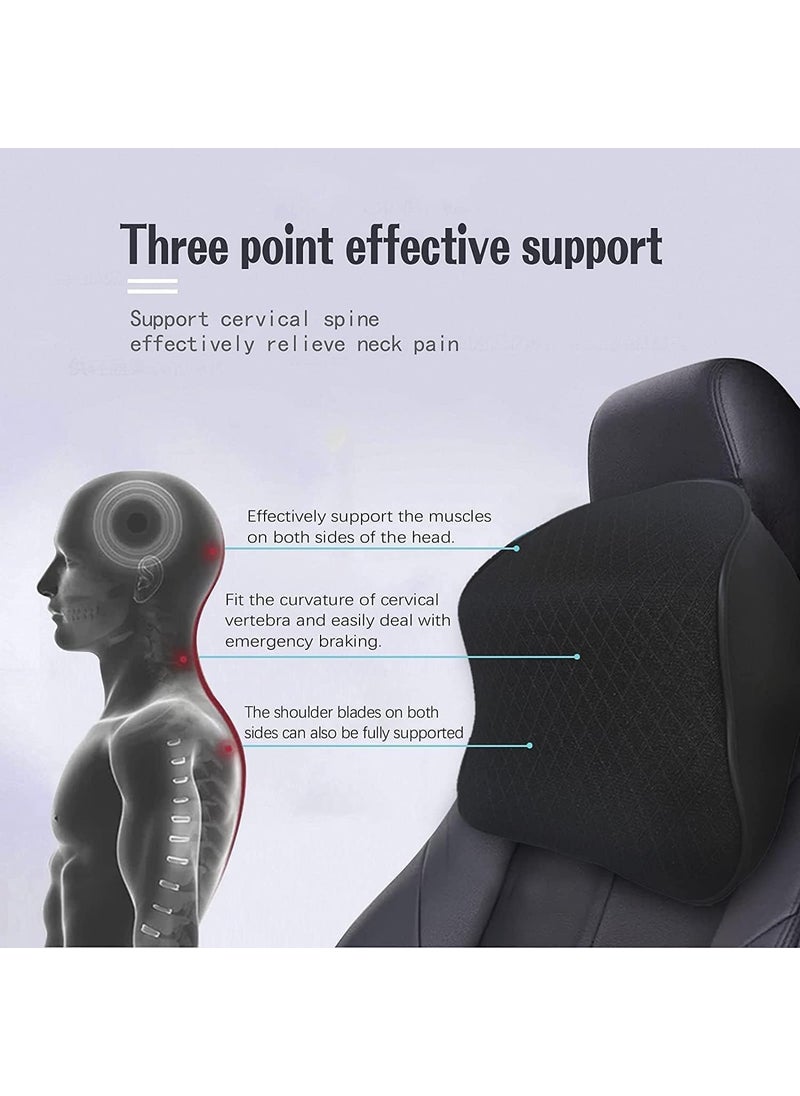HATANU HATANU Memory Foam Car Head RestNeck Protector Comfortable Car Head Rest Seat Pillow for Relieve Neck Pain Help Relieve Neck Pain Improve Pack of 2  - Image 5
