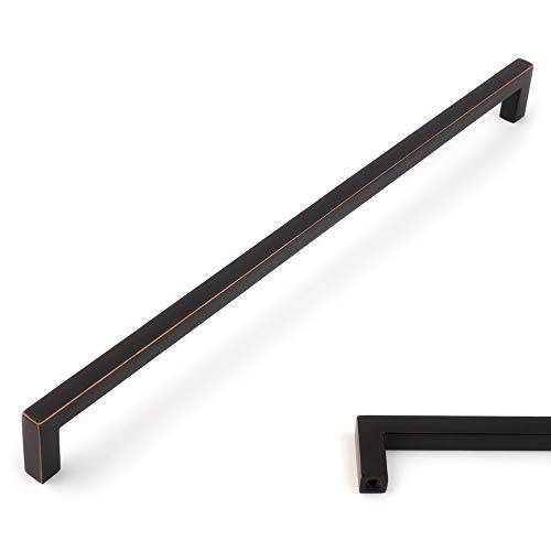 KOOFIZO Solid Square Bar Cabinet Handle Oil Rubbed Bronze Furniture Pull 126 Inch320mm Screwhole Distance 10Pack for Kitchen Cupboard Door Bedroom Dresser Drawer Bathroom Hardware - Image 1
