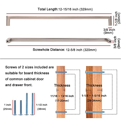 KOOFIZO Solid Square Bar Cabinet Handle Oil Rubbed Bronze Furniture Pull 126 Inch320mm Screwhole Distance 10Pack for Kitchen Cupboard Door Bedroom Dresser Drawer Bathroom Hardware - Image 3