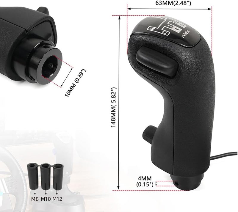 RASTP مقبض تغيير التروس لمحاكي الشاحنات USB، مخصص لشاحنات ATS ETS Scania، متوافق مع أجهزة Logitech G25، G27، G29، G920، Thrustmaster TH8A، Fanatec SQ، PXN، A10، بالإضافة إلى مقابض تغيير التروس المستخدمة في سباقات الكمبيوتر (PC Racing Shifters). - Image 4