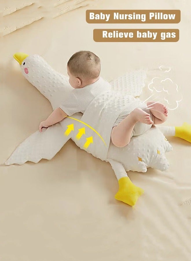 DOOKOO Baby Exhaust Pillow, Breathable and Soft Toddler Nursery Pillows, Infant Soothing Doll, for Sleeping and Relief of Flatulence in the Shape of a Large White Goose - Image 1