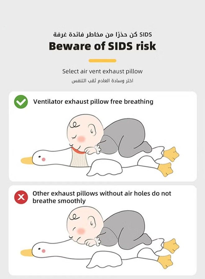 DOOKOO Baby Exhaust Pillow, Breathable and Soft Toddler Nursery Pillows, Infant Soothing Doll, for Sleeping and Relief of Flatulence in the Shape of a Large White Goose - Image 5