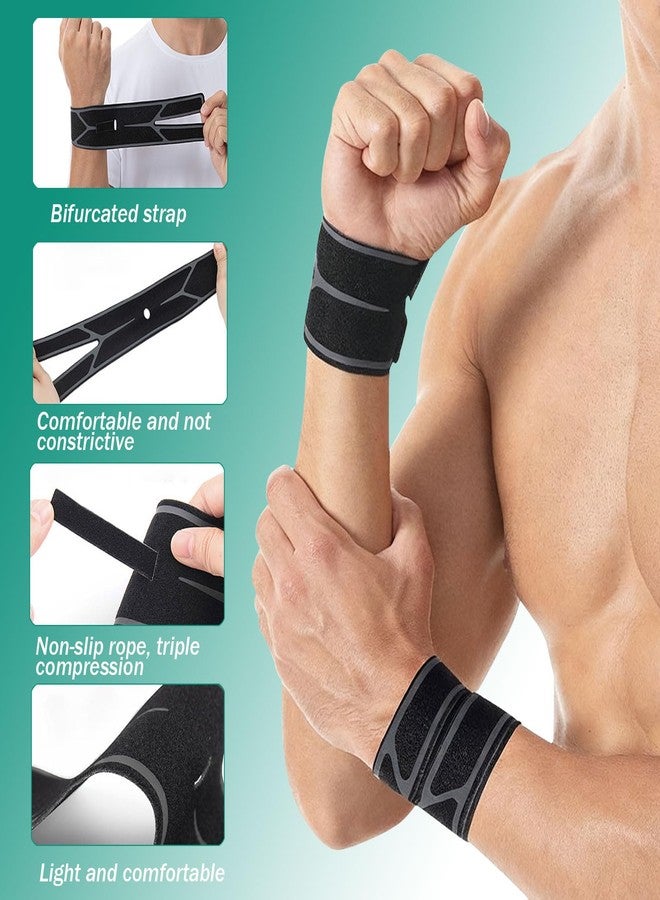 FVVWVV 2 Pack Wrist Brace for Right & Left Hand, Ultra-Thin Compression Wrist Band Adjustable Wrist Wrap for Tendonitis, Arthritis, Weightlifting, Sports - Image 3