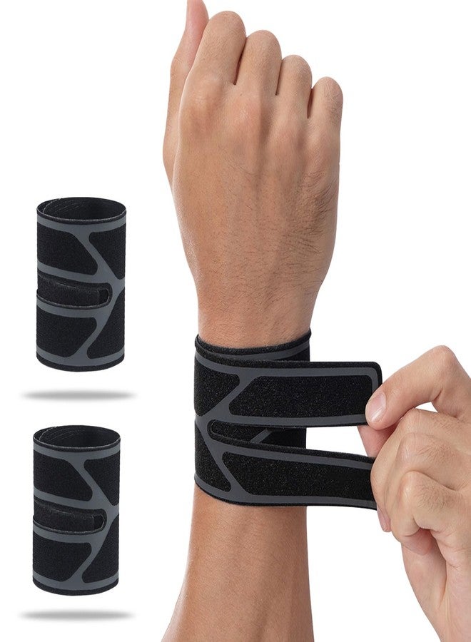 FVVWVV 2 Pack Wrist Brace for Right & Left Hand, Ultra-Thin Compression Wrist Band Adjustable Wrist Wrap for Tendonitis, Arthritis, Weightlifting, Sports - Image 1