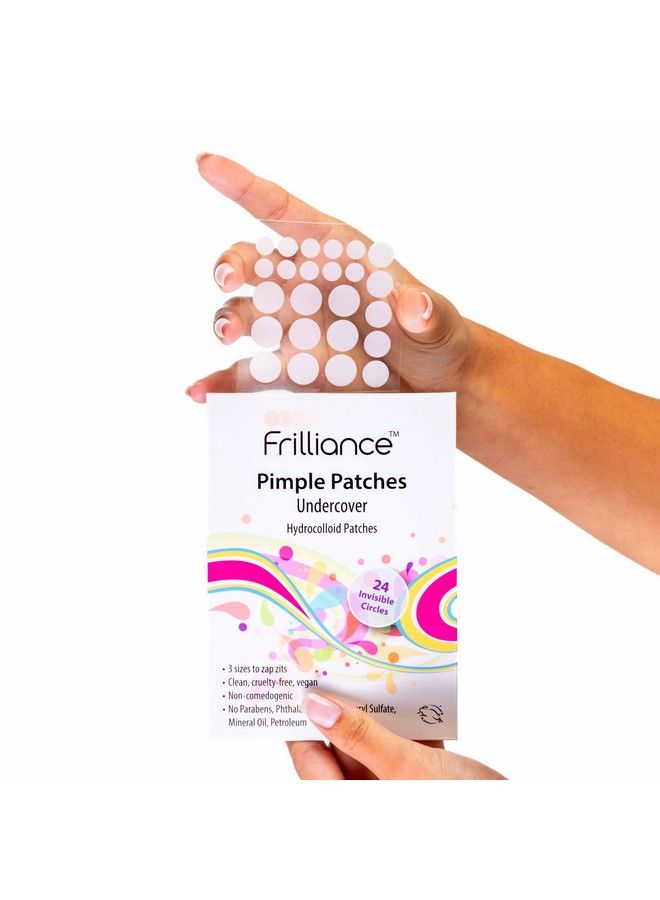Frilliance Invisible Clear Circle Hydrocolloid Acne Pimple Patches For Zits And Blemishes (24 Count 3 Sizes) Spot Treatment Stickers For Face & Skin Vegan And Cruelty Free - Image 2