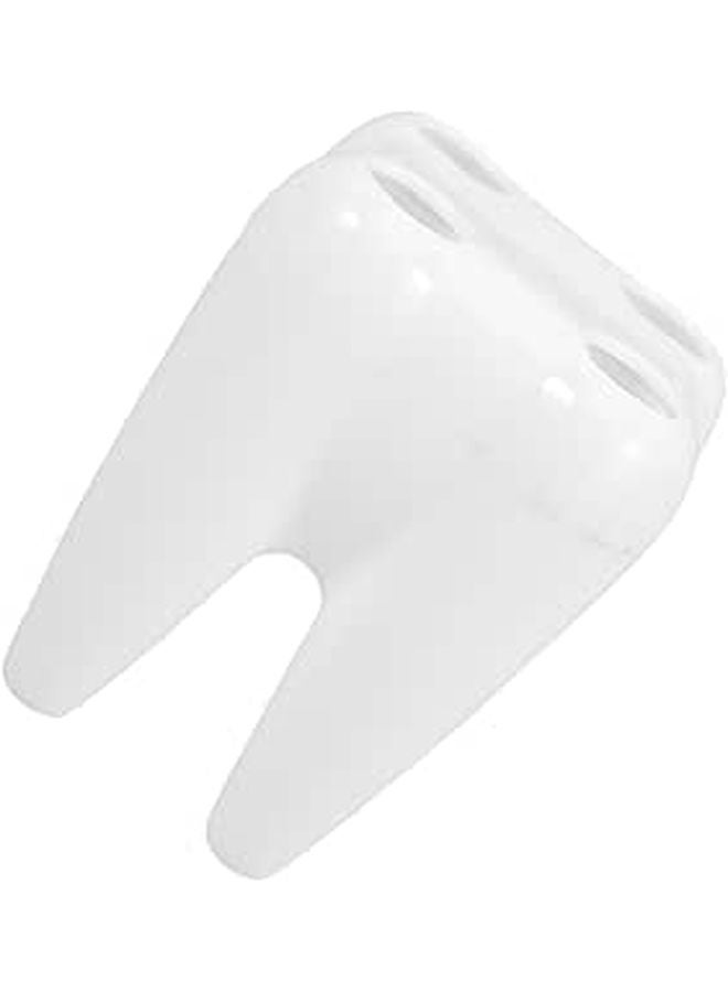 Toothbrush Holder Stand Creative Tooth Shape Design Multi Hole Bathroom Countertop Organizer - Image 1