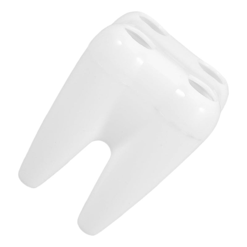 Toothbrush Holder Stand Creative Tooth Shape Design Multi Hole Bathroom Countertop Organizer - Image 2