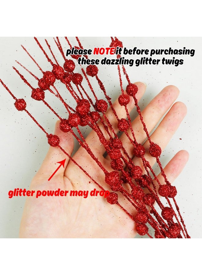 DIYASY DIYASY Red Berry Stems for Christmas Tree Ornaments, 16.2 in Picks and Sprays Artificial Branches Xmas Tree Filler Holiday Wreath Garland Decorations Home Décor  - Image 3