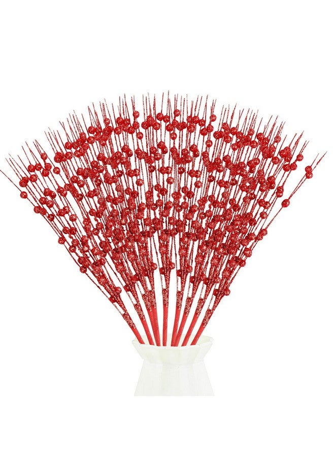 DIYASY DIYASY Red Berry Stems for Christmas Tree Ornaments, 16.2 in Picks and Sprays Artificial Branches Xmas Tree Filler Holiday Wreath Garland Decorations Home Décor  - Image 1