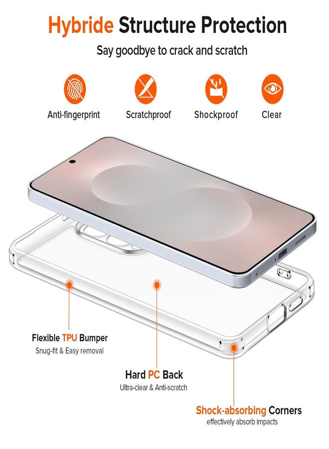 إيفولير جراب إيفولر لهاتف سامسونج جالاكسي إس 25 إيدج، مزود بقطعتين من الزجاج المقوى، [مضاد للاصفرار] [حماية عسكرية] غطاء حماية شفاف مقاوم للصدمات والخدوش - Image 3