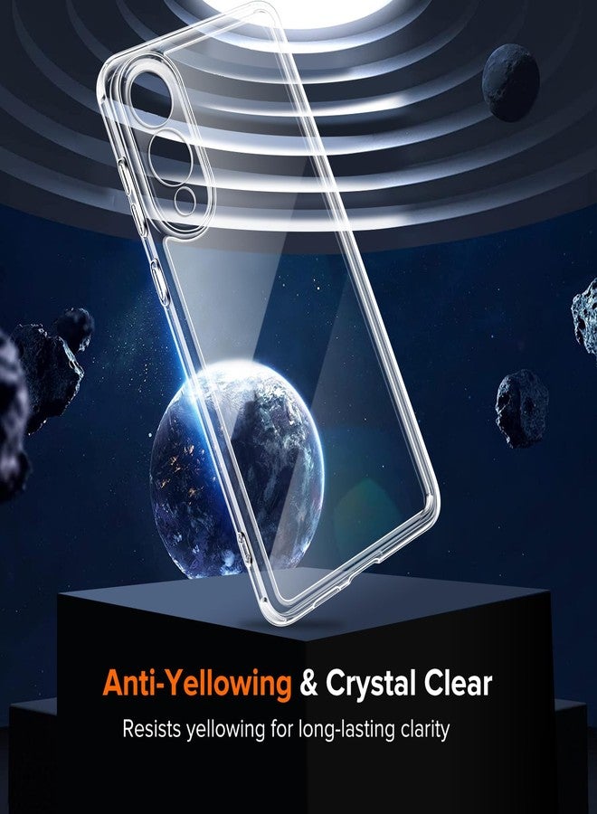 إيفولير جراب إيفولر لهاتف سامسونج جالاكسي إس 25 إيدج، مزود بقطعتين من الزجاج المقوى، [مضاد للاصفرار] [حماية عسكرية] غطاء حماية شفاف مقاوم للصدمات والخدوش - Image 4