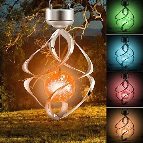Natchcart Decorative Hanging Set of 1 Multicolour Solar LED Outdoor Indoor Waterproof Lights for Home Patio Yard Garden Decor Great Gift Ideas (Solar Spiral LED Light) - Image 1