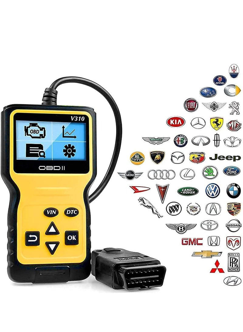 Car Trouble Code Reader OBD2 Scanner Engine Diagnostics V310 Car Code Reader and Vehicle Car Engine Trouble Diagnostic Code Scanner Tool for All Cars
