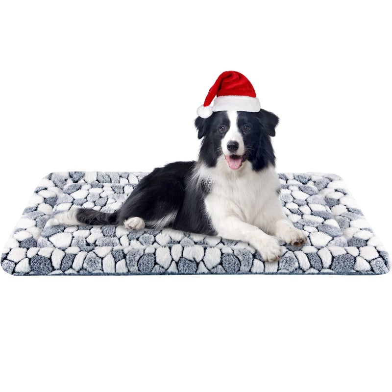 VANKEAN Dog Crate Pad Bed Mat Reversible Warm Cool Soft Pet Sleeping Mat Dog Bed for Crate Suitable for Small to XXLarge Dogs and Cats Machine Washable Crate Beds Grey Stone Pattern - Image 2