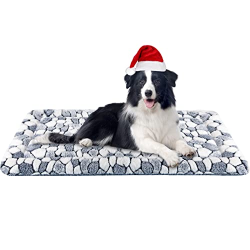 VANKEAN Dog Crate Pad Bed Mat Reversible Warm Cool Soft Pet Sleeping Mat Dog Bed for Crate Suitable for Small to XXLarge Dogs and Cats Machine Washable Crate Beds Grey Stone Pattern - Image 1