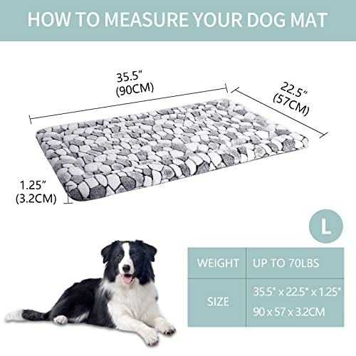 VANKEAN Dog Crate Pad Bed Mat Reversible Warm Cool Soft Pet Sleeping Mat Dog Bed for Crate Suitable for Small to XXLarge Dogs and Cats Machine Washable Crate Beds Grey Stone Pattern - Image 3