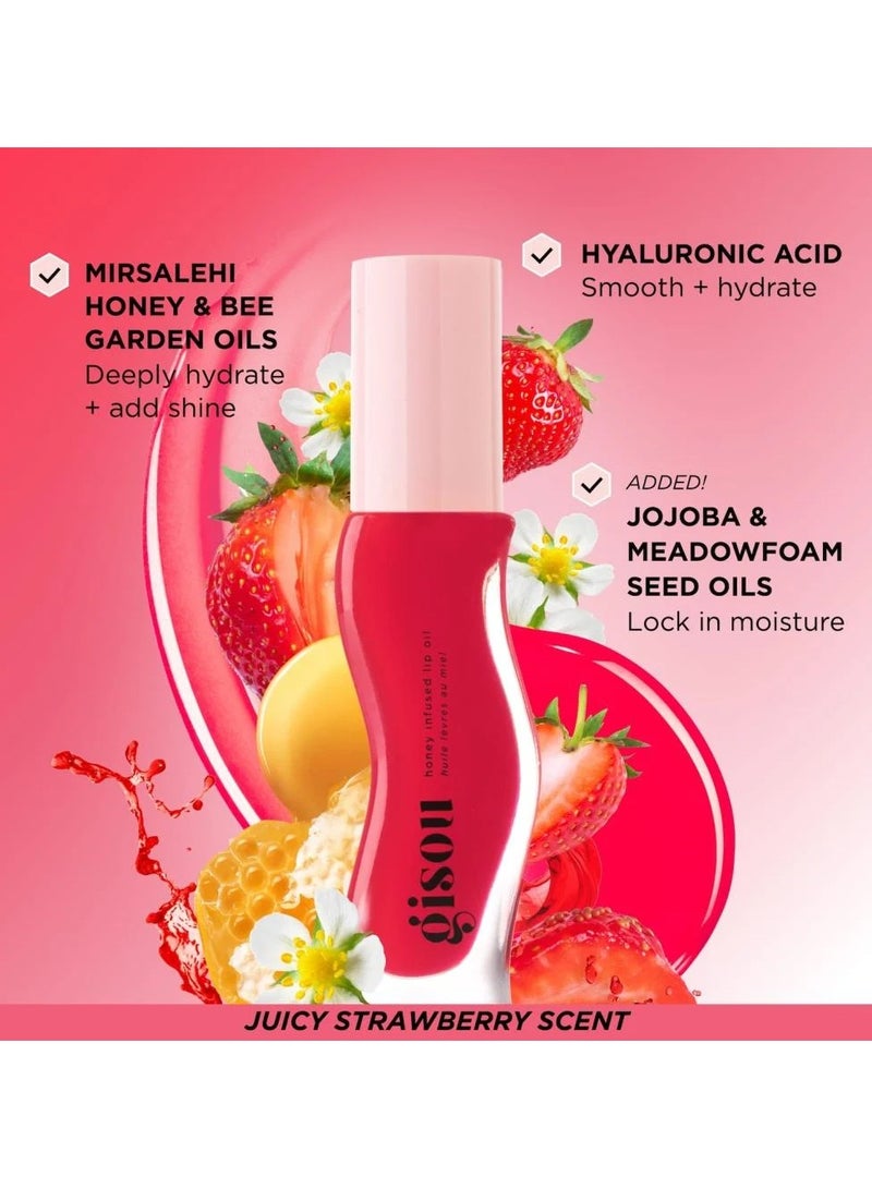 Gisou Gisoo Lip Gloss & Moisturizer 8ml - Strawberry Sorbet - Image 3
