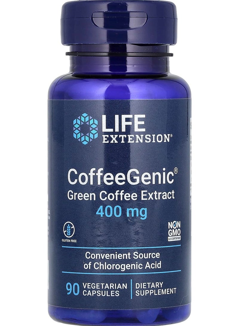 كافيجينيك، مستخلص القهوة الخضراء، 400 ملغ، 90 كبسولة نباتية