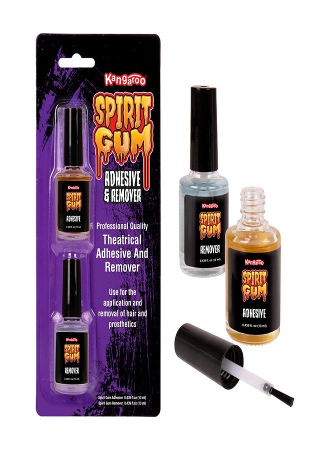 KANGAROO عبوة مجموعة لاصق ومزيل كنجارو سبيريت - 13 مل (0.439 أونصة سائلة) لكل منهما - لاصق صناعي ومزيل للمكياج، المؤثرات الخاصة، المسرح، الكوسبلاي - Image 2