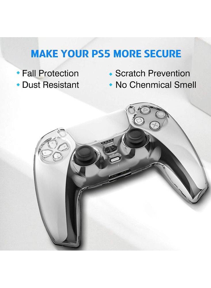 Transparent Crystal Protective Case Cover for PS5 Controller,PC Hard Non-Slip No Interference Skin Protector Case Full Protection Cover for PlayStation 5 DualSense Wireless Controller(Clear)  - Image 4